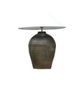 Antique Lamp Base & Linen Shade