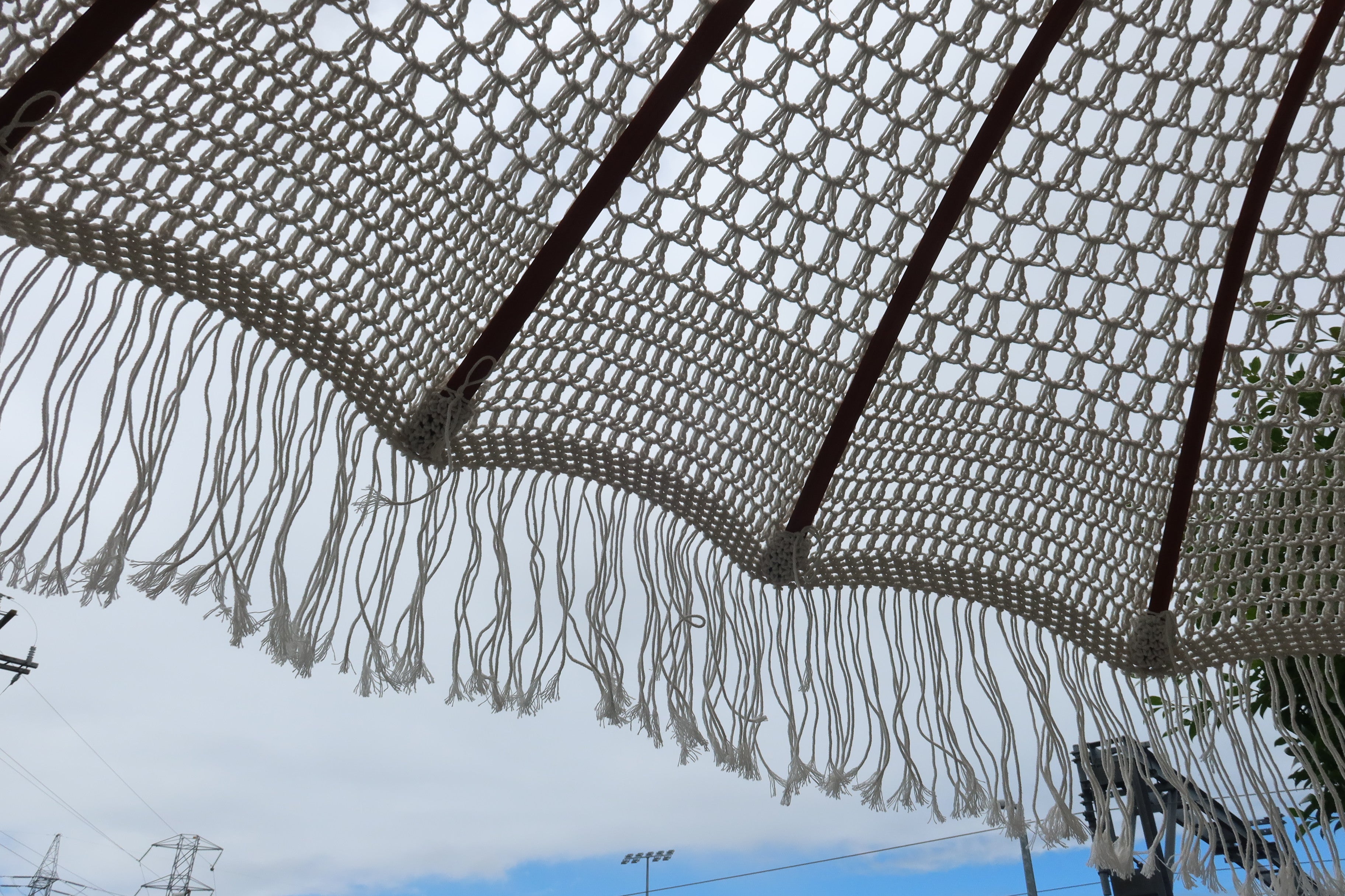 Umbrella White Crocheted