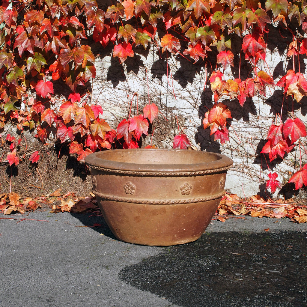 Pot Black Clay Flower
