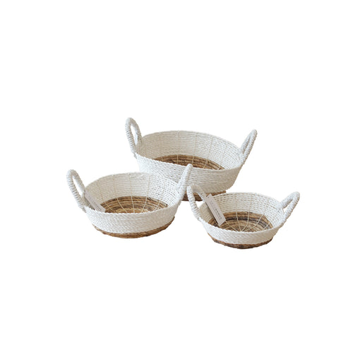 Basket Shallow White & Natural