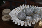 Lumi Hanging Glass Bauble Silver Sequin