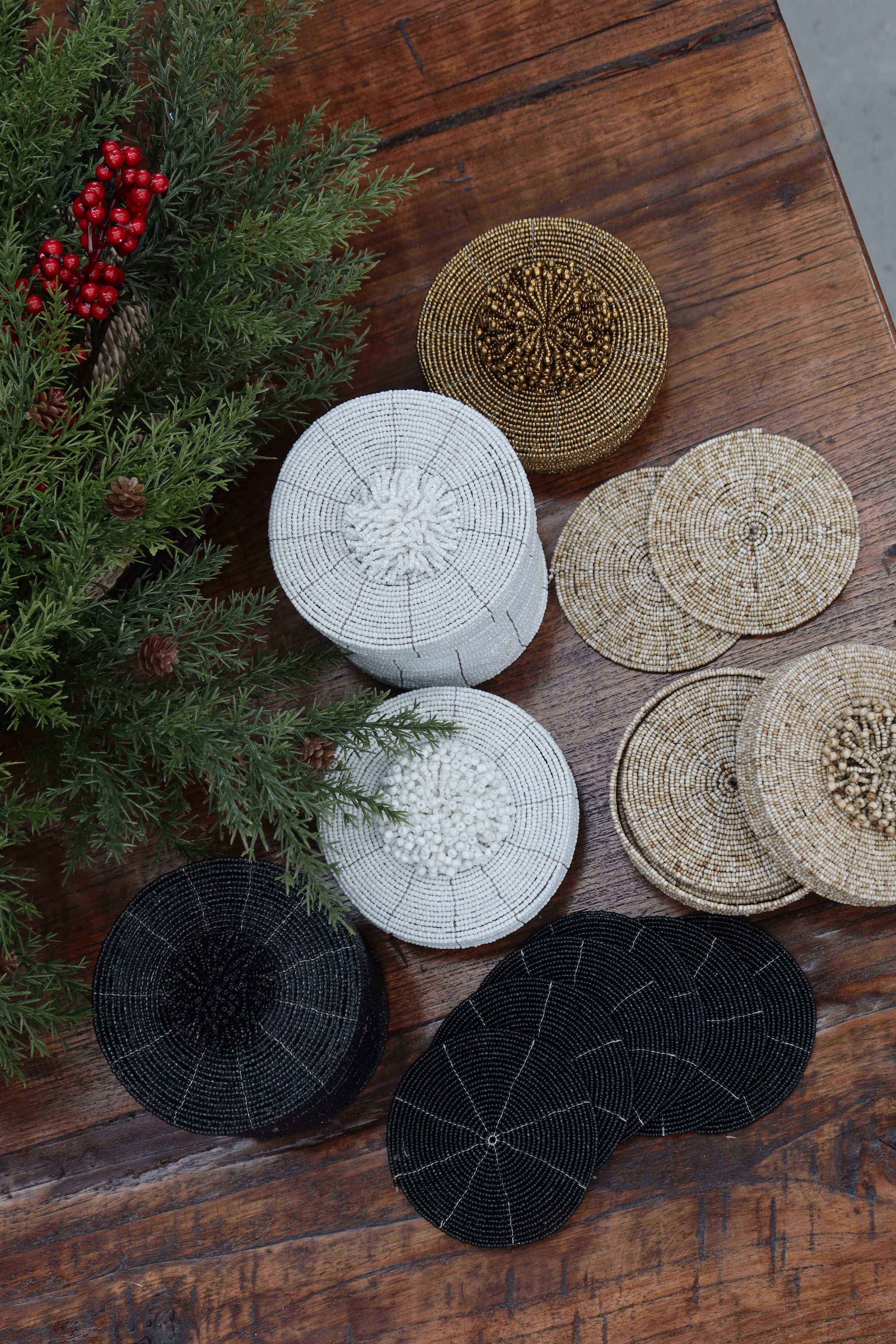 Coasters Beaded Box of 3 Sets