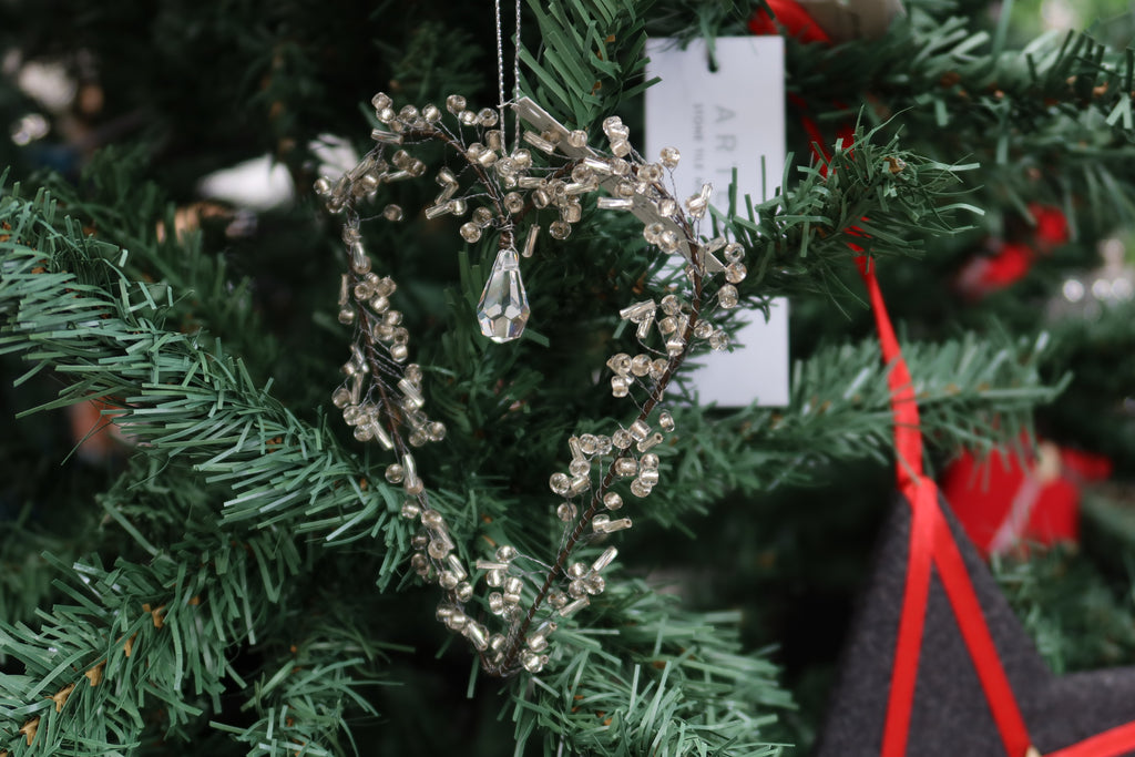 Clear Beaded Heart Small