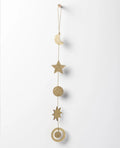 Lumi Wooden Star Garland Gold Glitter