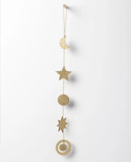 Lumi Wooden Star Garland Gold Glitter