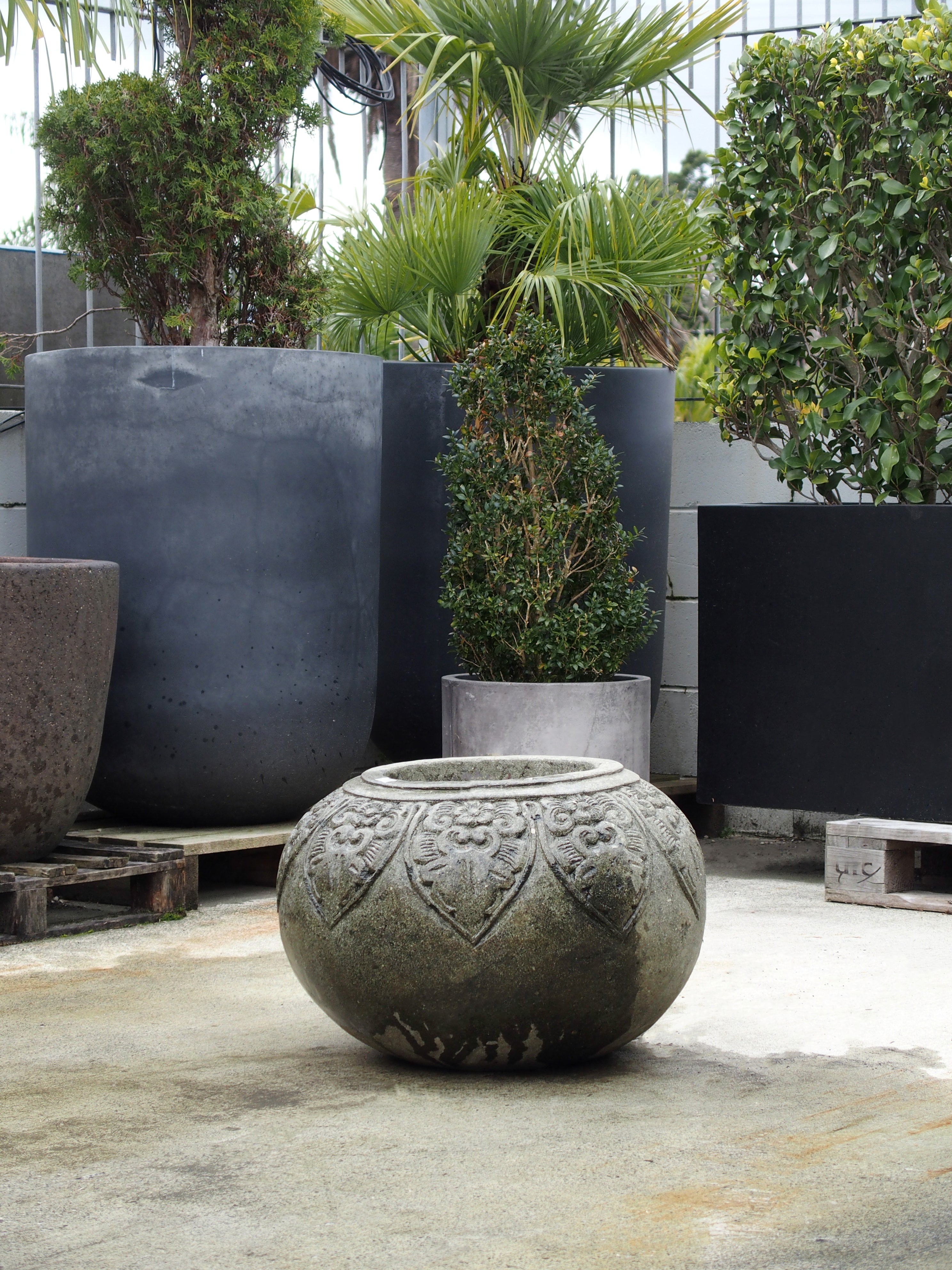 Pot Ukir Design Concrete