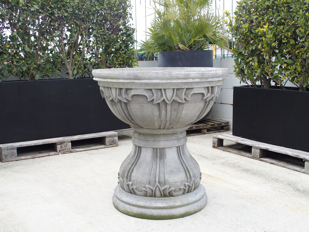 Pot Pedestal Large Carved Design
