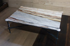 Table Iron Forged with Ears and Calacatta Etrusco marble top