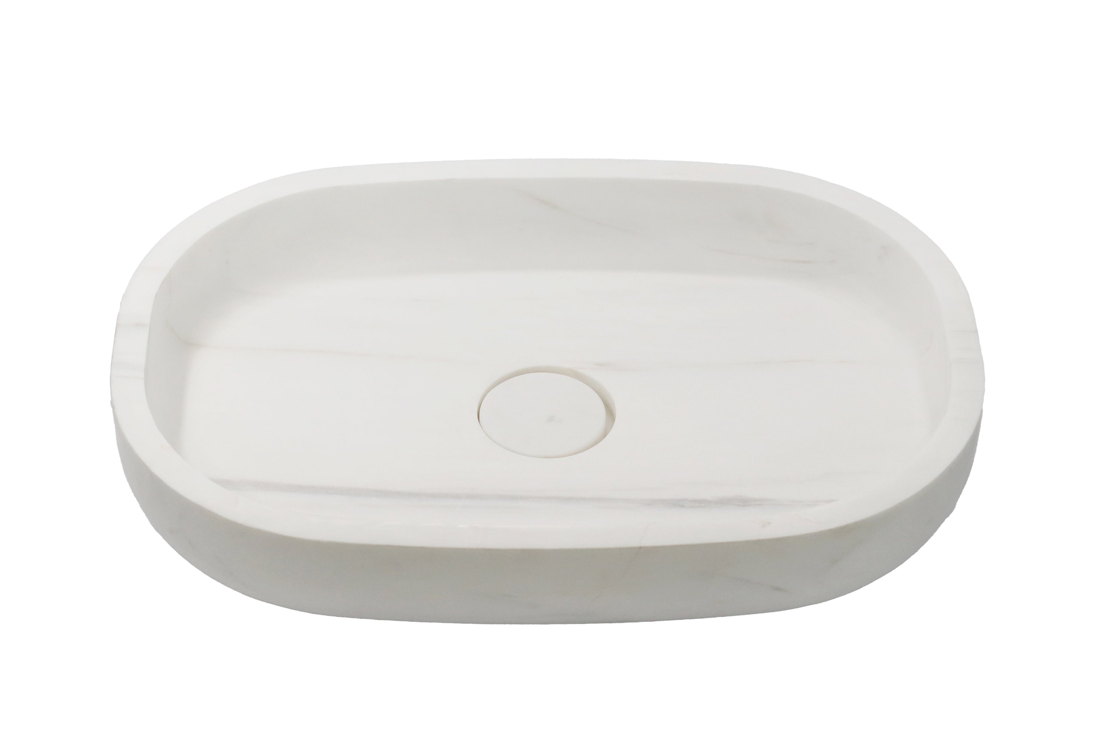 White Dolomite Honed Oval Basin