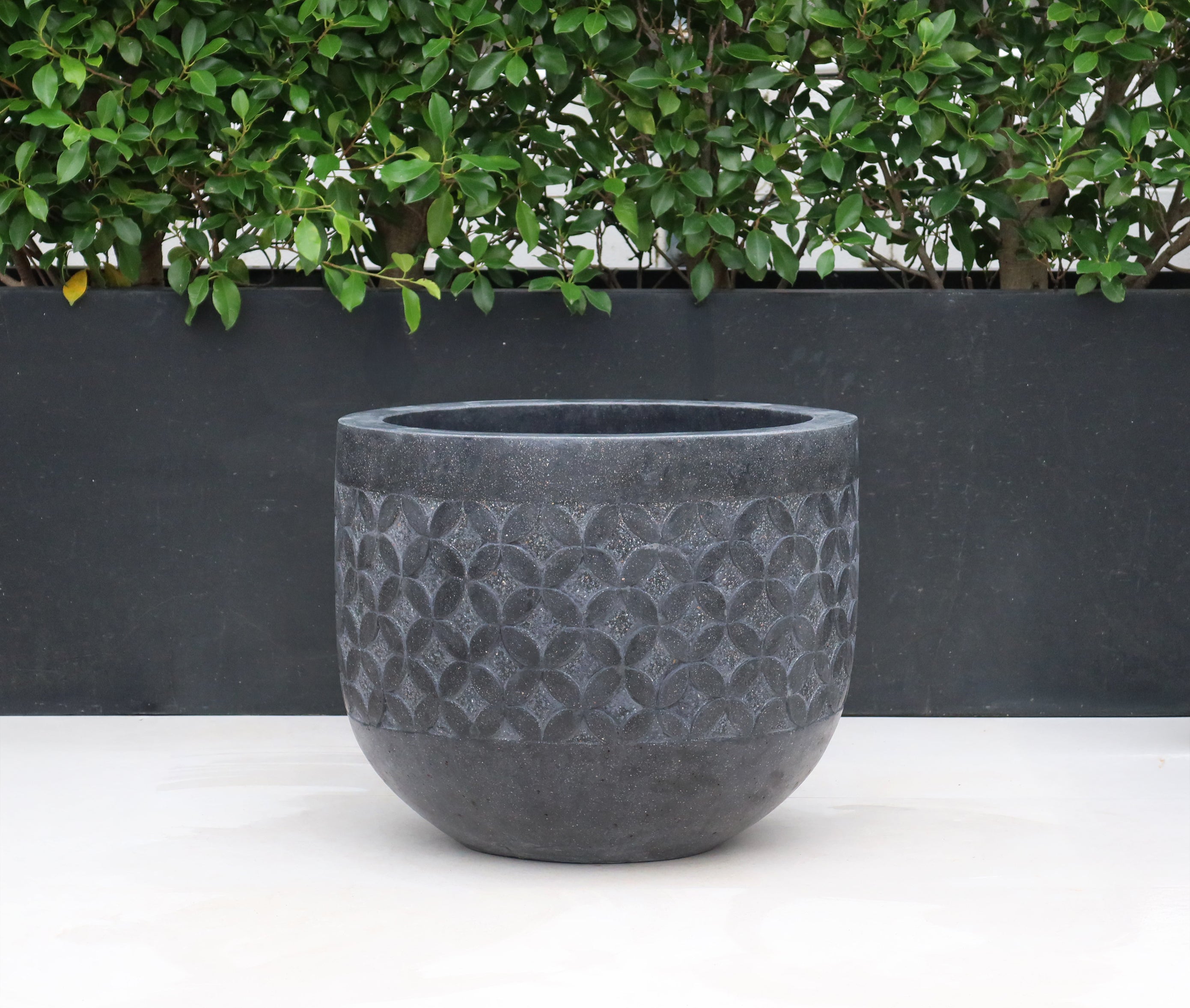 Pot Black Terrazzo Carving