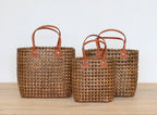 Handbag Woven Brown
