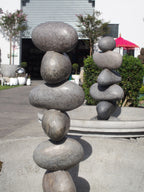 Stacked Stone Sculpture on Stand