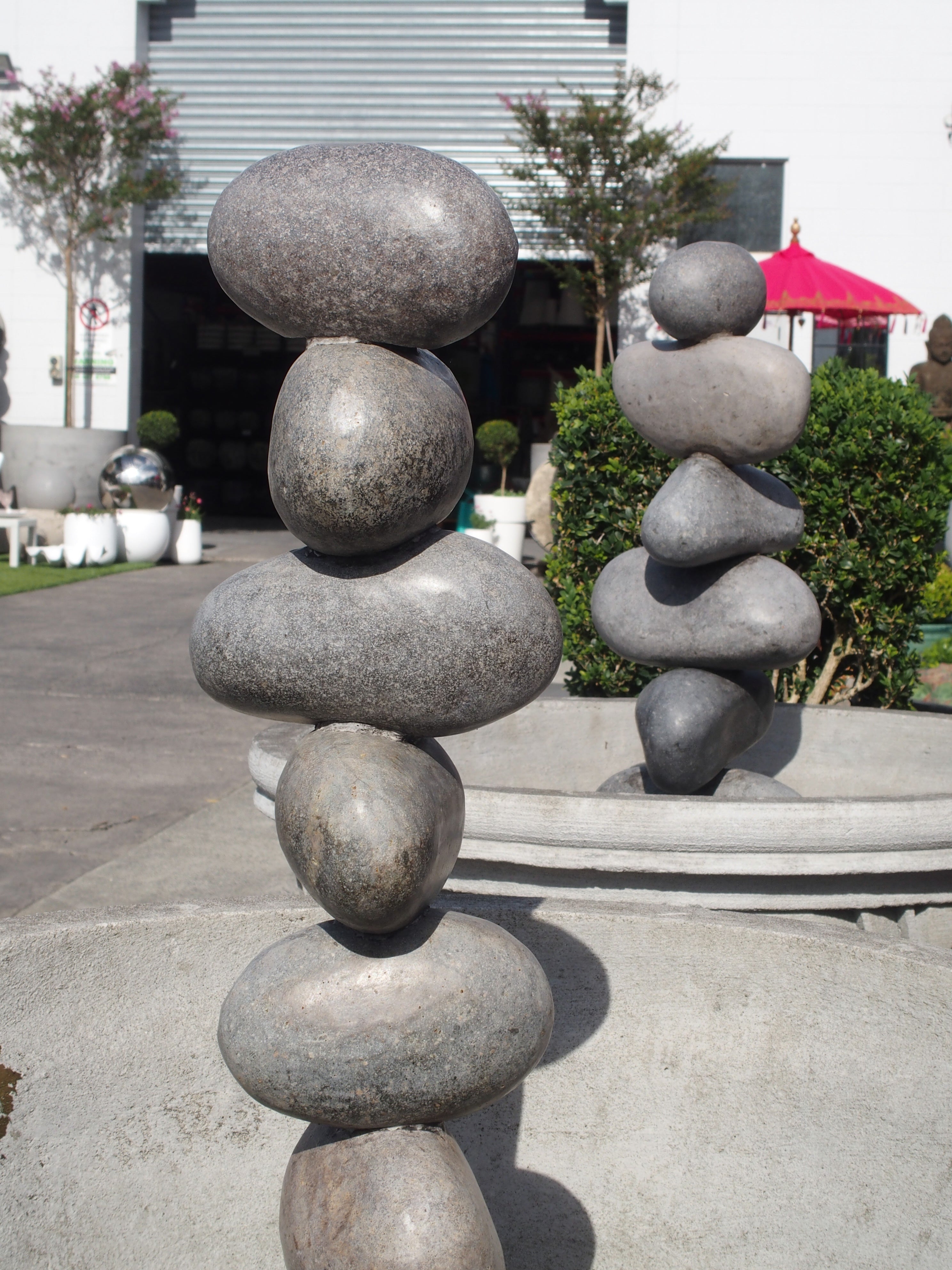 Stacked Stone Sculpture on Stand