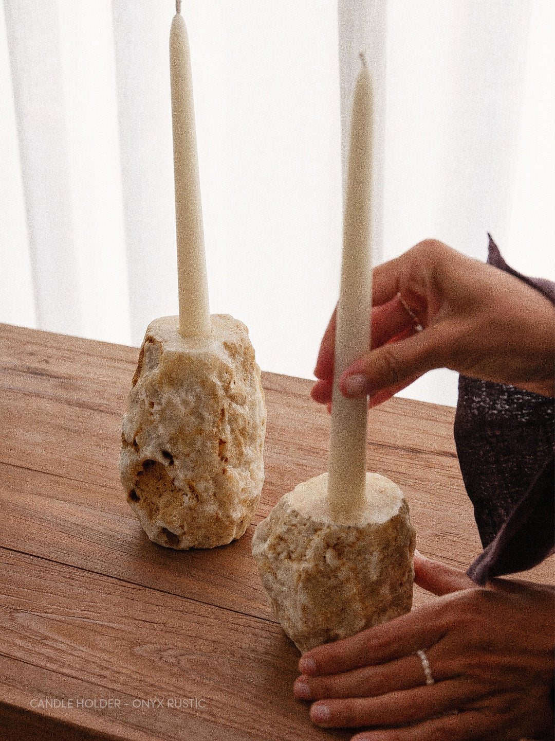 Onyx Rustic Candle Holder 200mm