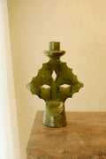 Candle Holder Glazed Green 300mm