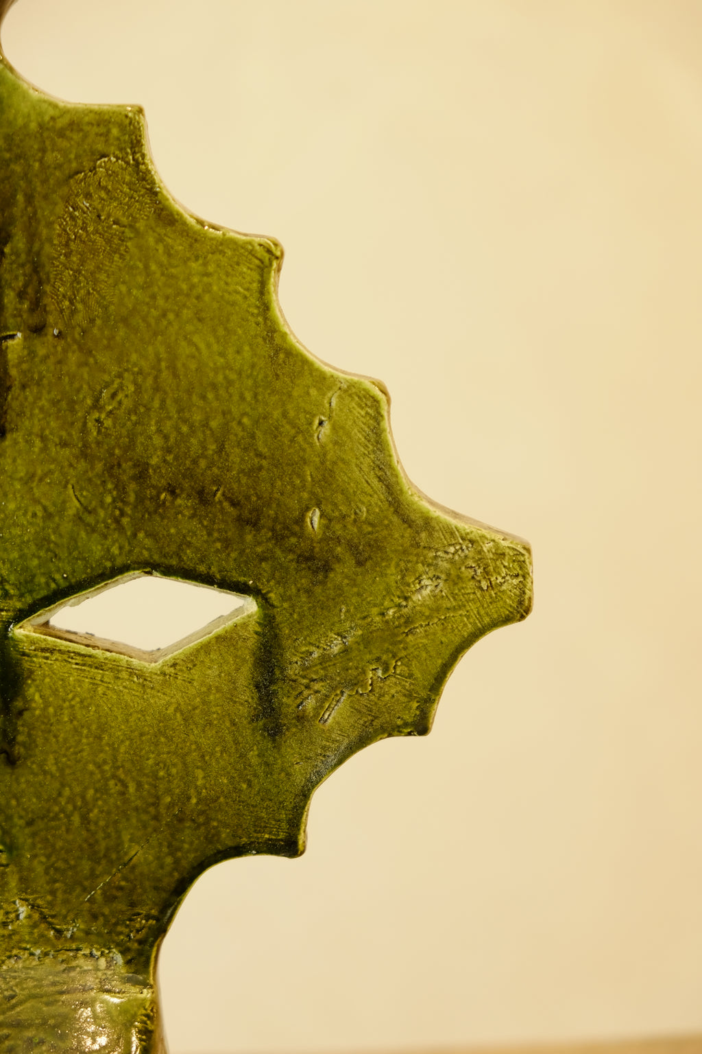 Candle Holder Glazed Green 300mm
