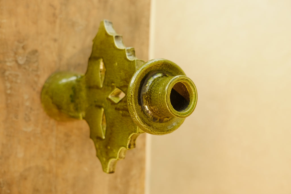 Candle Holder Glazed Green 300mm