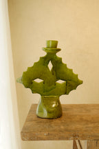 Candle Holder Glazed Green 250mm