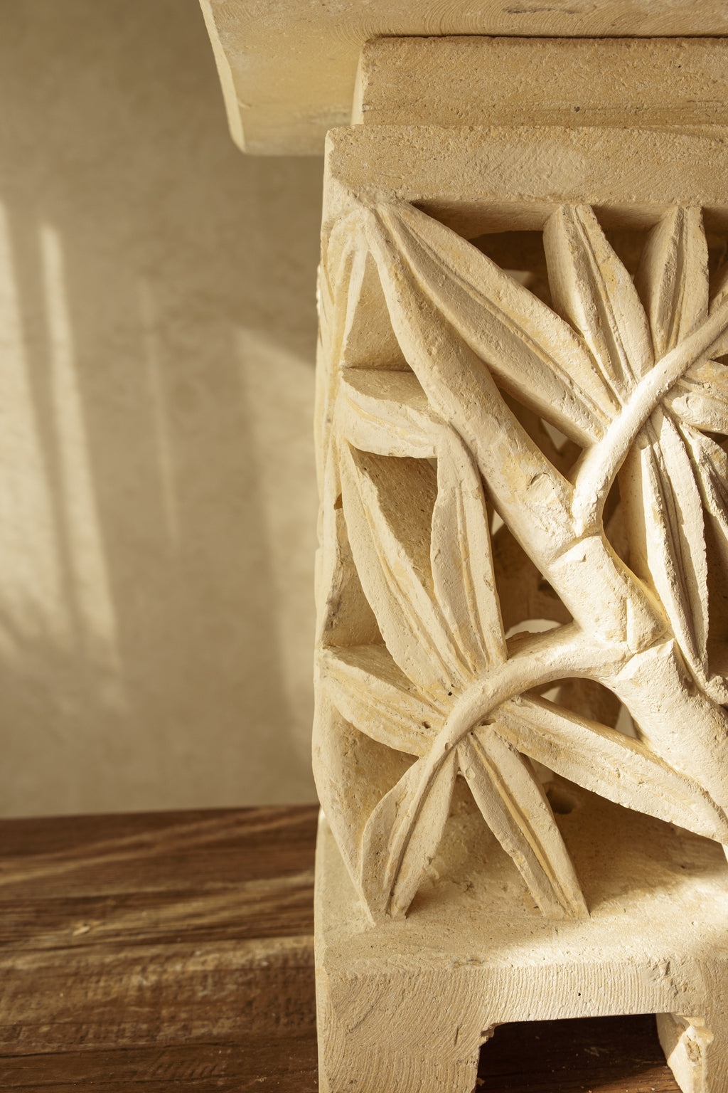 Carved Sandstone Pedestal – 450 mm