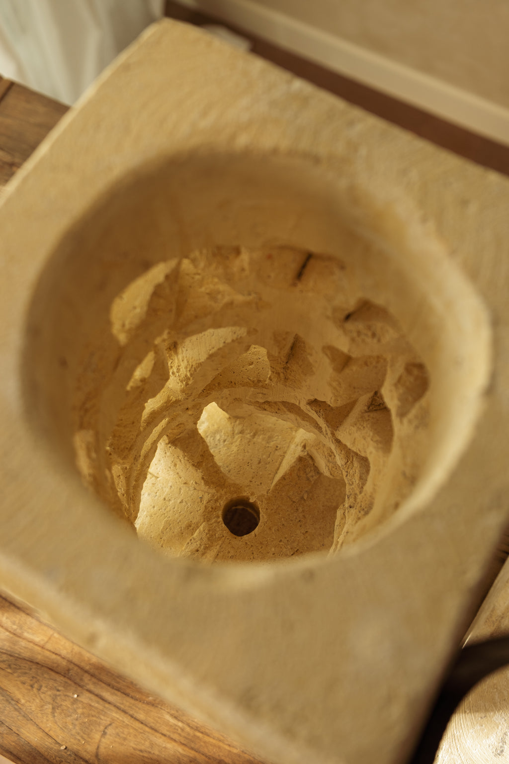 Carved Sandstone Pedestal – 450 mm