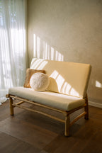 Ranting Bamboo Sofa with Mattress Cushion – Tom Ford Ivory