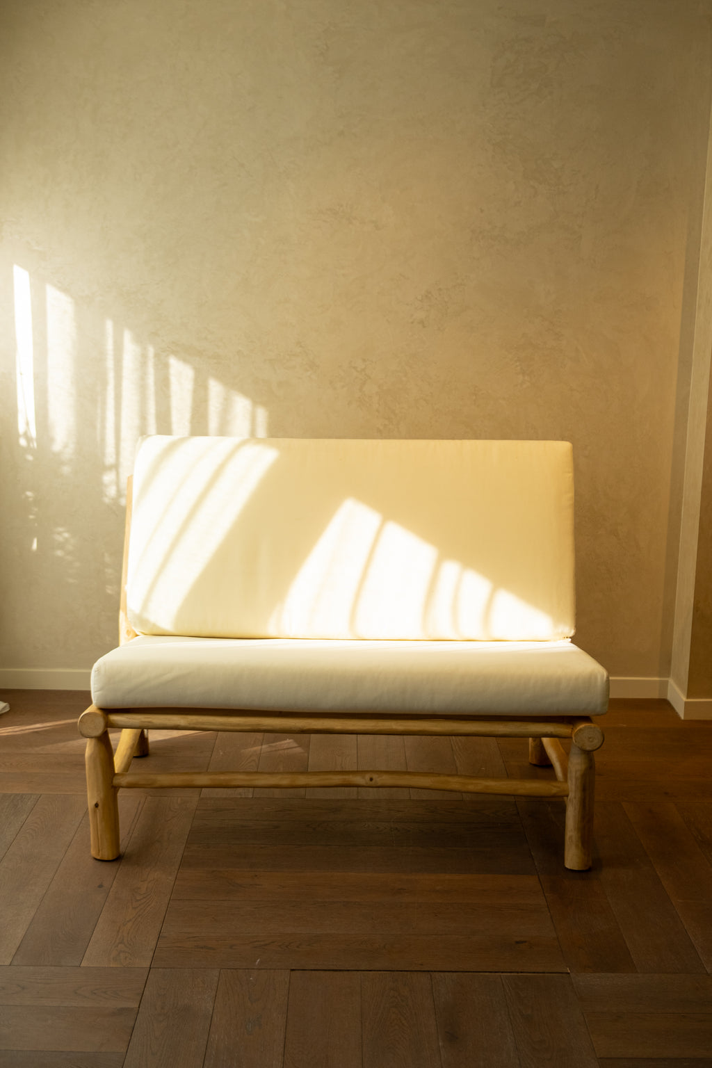 Ranting Bamboo Sofa with Mattress Cushion – Tom Ford Ivory