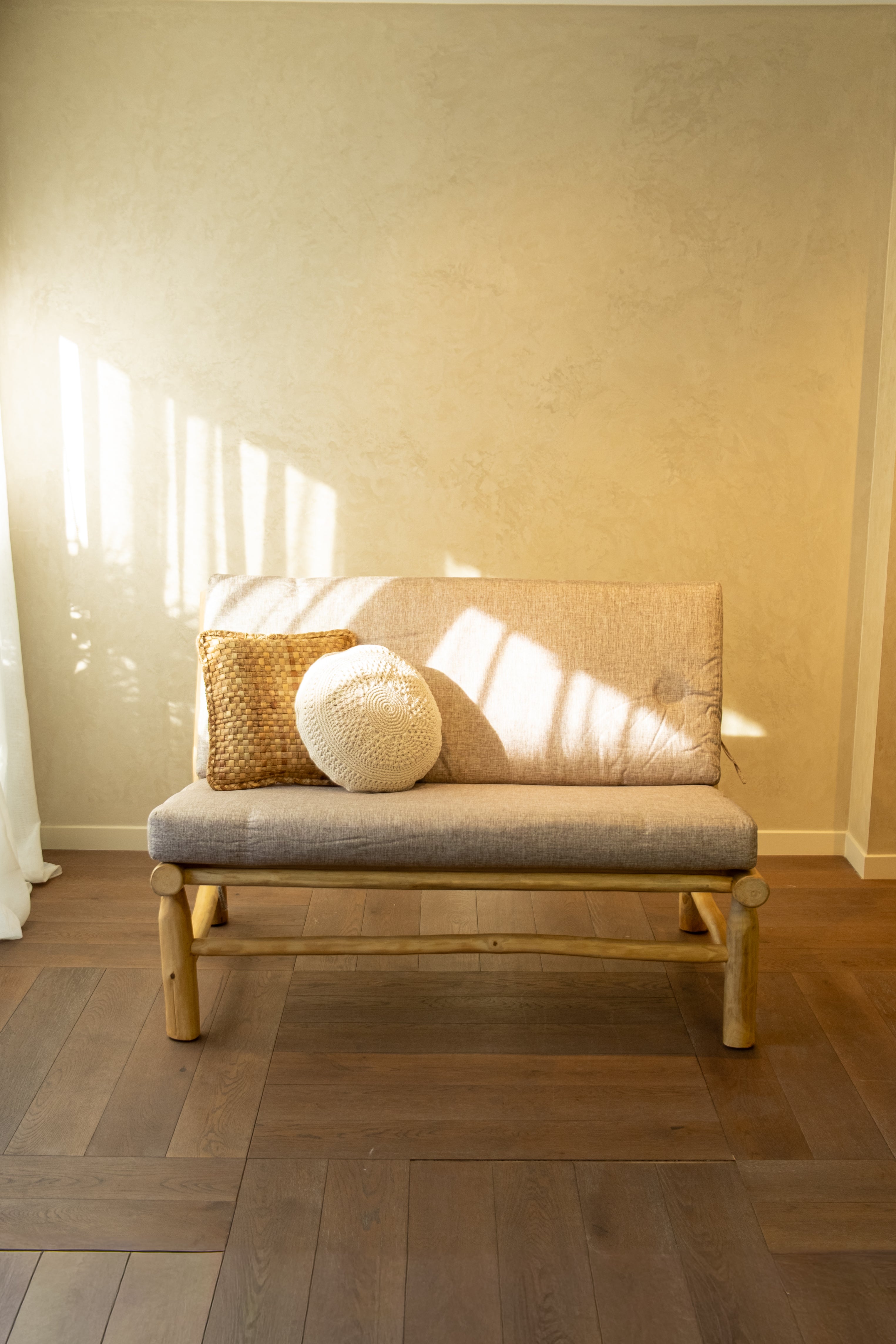 Ranting Bamboo Sofa with Mattress Cushion – Vienna Sand
