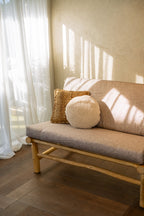Ranting Bamboo Sofa with Mattress Cushion in Vienna Sand