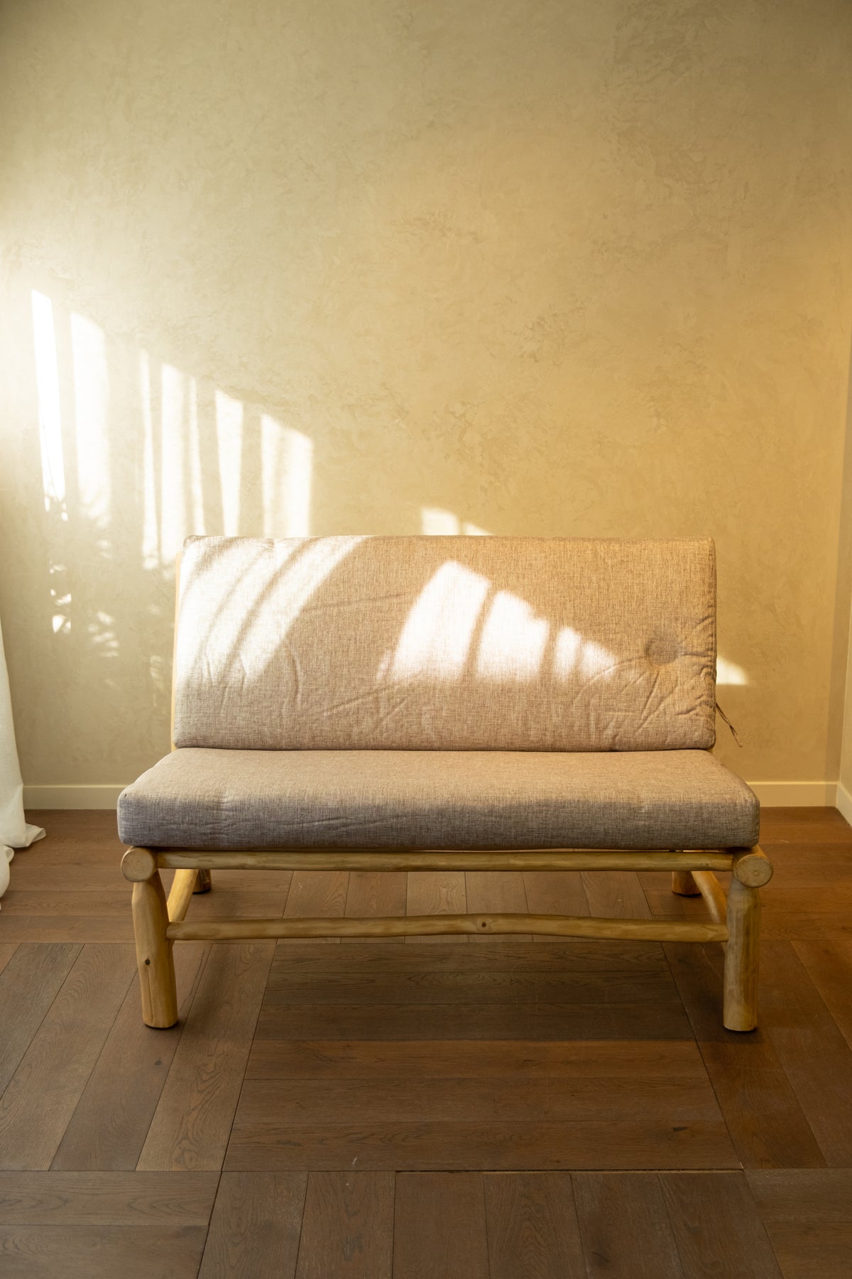 Ranting Bamboo Sofa with Mattress Cushion – Vienna Sand