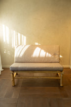 Ranting Bamboo Sofa with Mattress Cushion in Vienna Sand