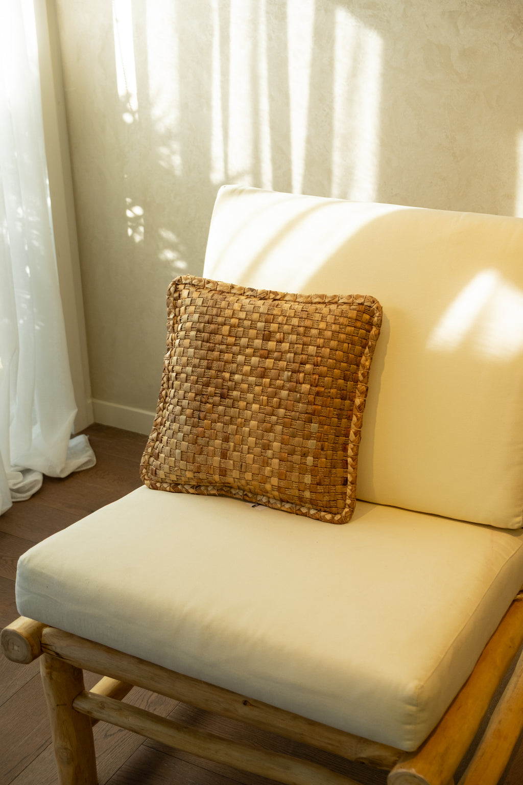 Ranting Bamboo Sofa with Mattress Cushion – Tom Ford Ivory