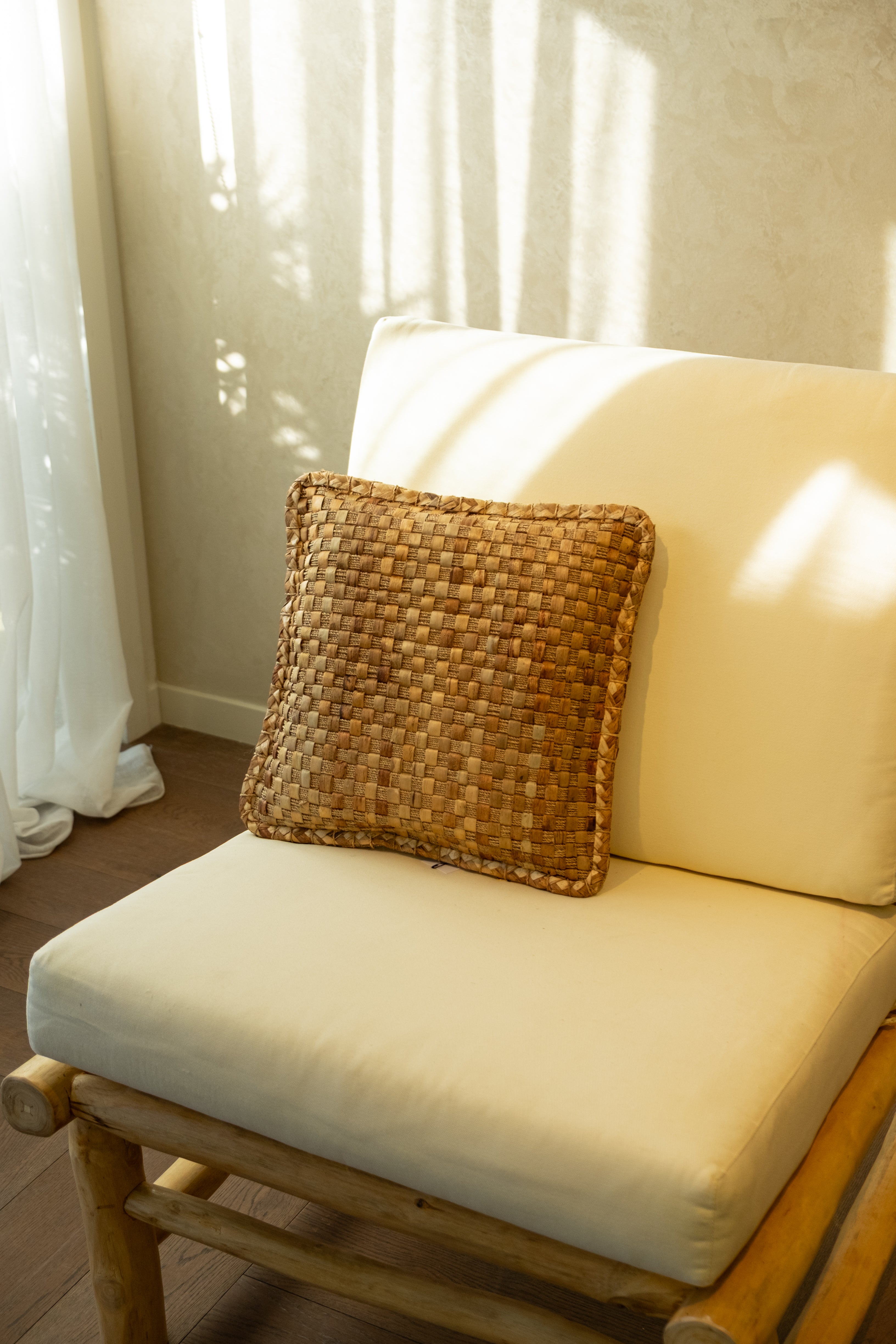 Ranting Bamboo Sofa with Mattress Cushion – Tom Ford Ivory