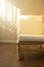 Ranting Bamboo Sofa with Mattress Cushion – Tom Ford Ivory