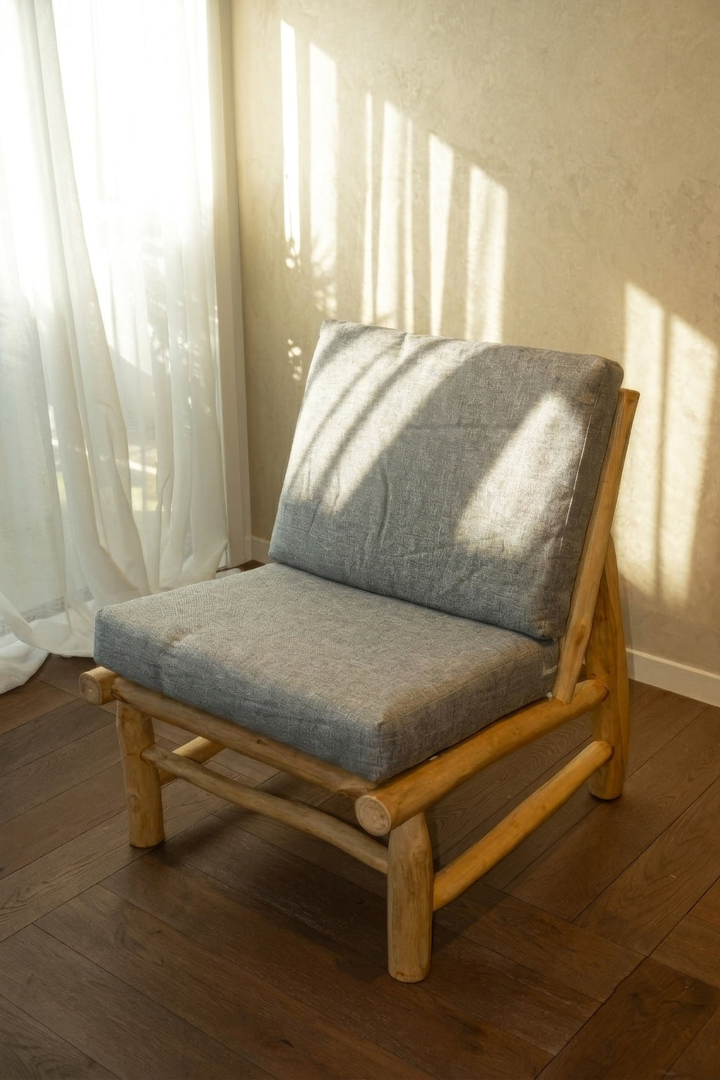 Ranting Bamboo Sofa with Mattress Cushion – Vienna Sand