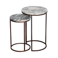 Side Table Arabescato top with Brass base