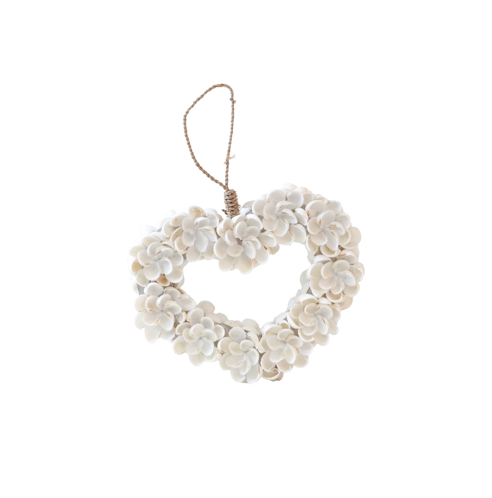 Shell Rose Heart Medium on Rope
