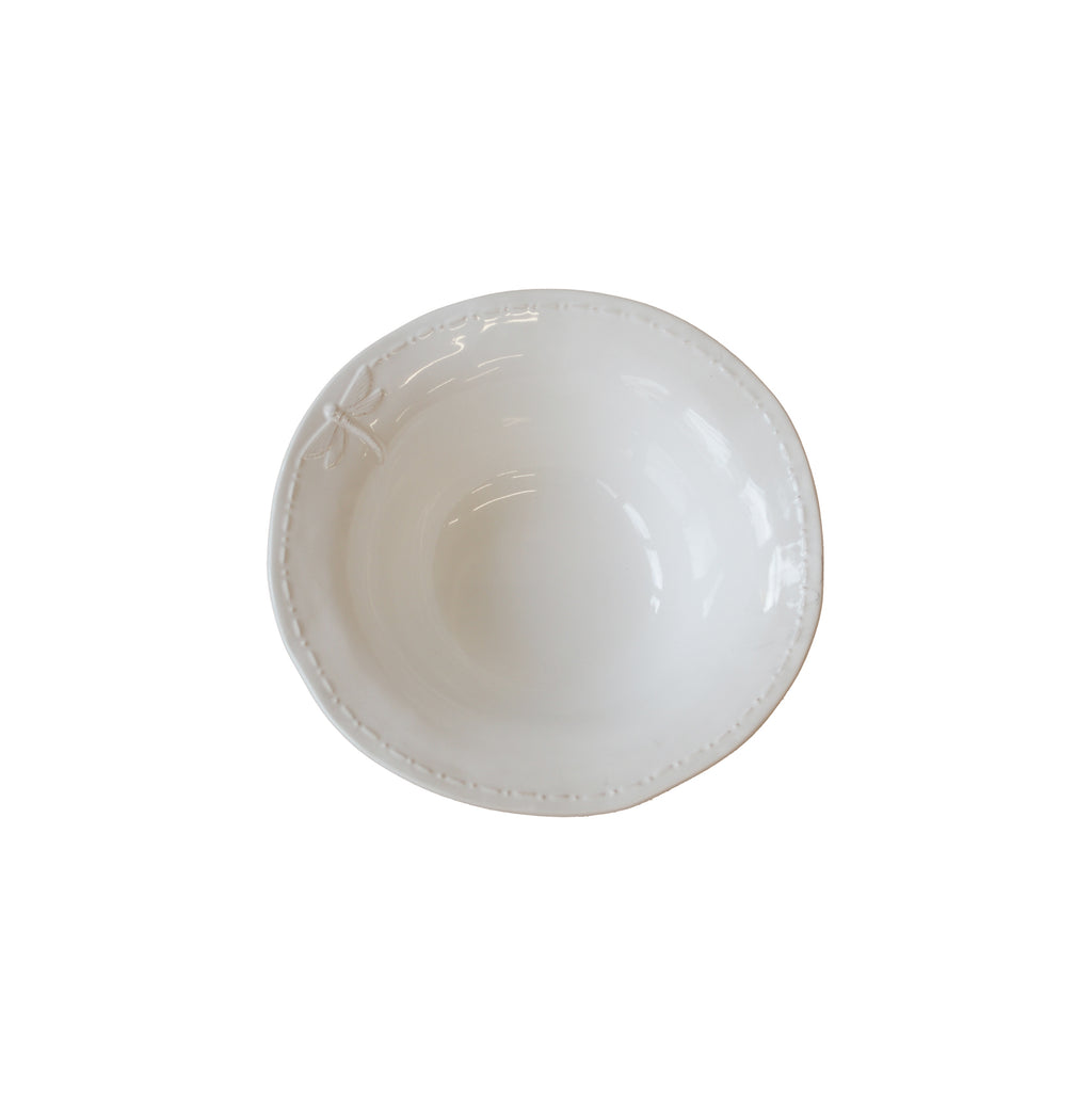 Dragonfly Salad Bowl White