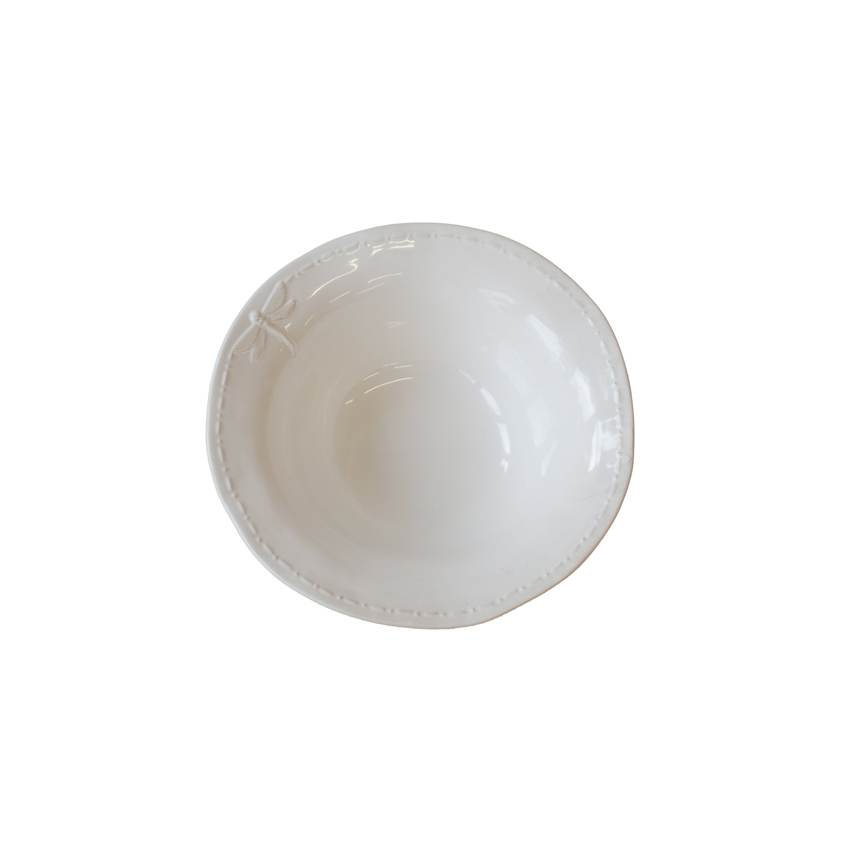Dragonfly Salad Bowl White