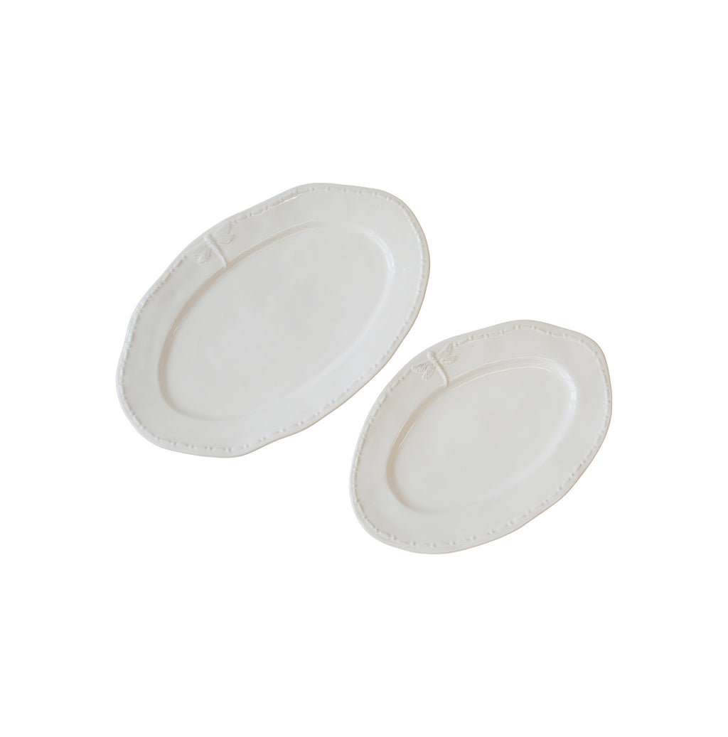 Dragonfly Platter Oval White